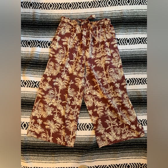 American Eagle Crop Top & Wide Leg Pants Linen Co-ord Size L - Picture 4 of 9